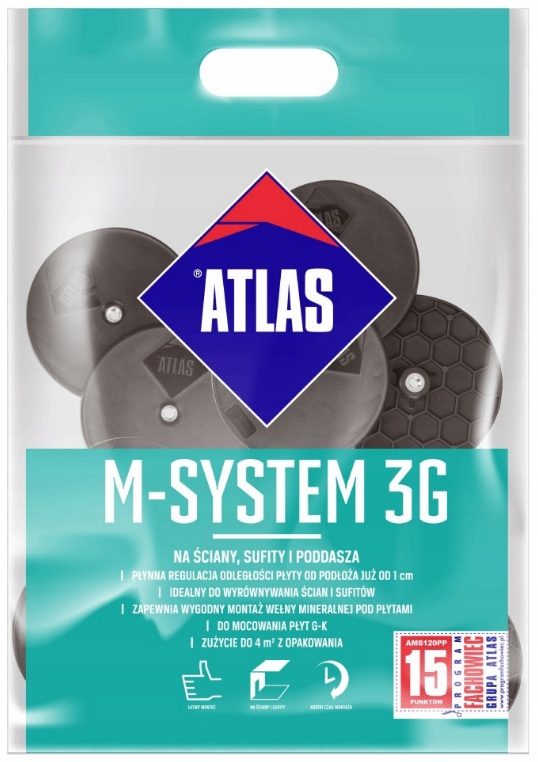 ATLAS M-SYSTEM. 150 ZESTAW DO MOCOWANIA PŁYT GK NA ŚCIANACH SUFITACH EAN (GTIN) 5905400319521