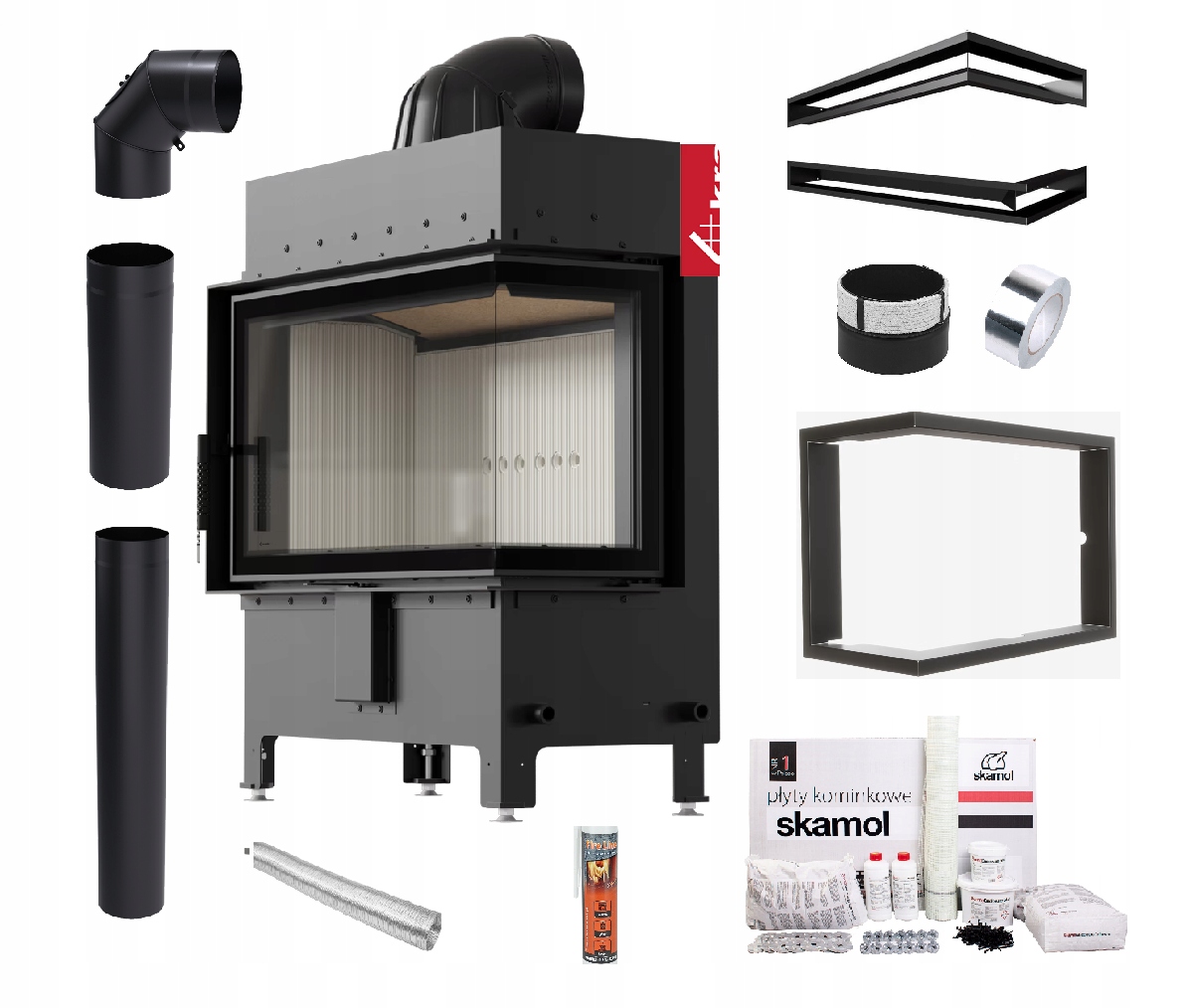 Krbová Vložka Lucy 14 kW Pravý Ocelový Vzduch Ekoprojekt Set