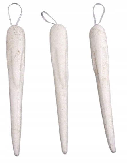 bombka styropianowa  brokatowa 3szt. sopel 24cm  | SXP141215 — 2