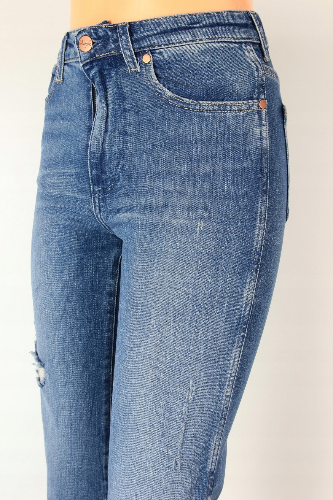 WRANGLER RETRO STRAIGHT JEANSY BOYFRIEND _ W27 L34 Wzór dominujący bez wzoru