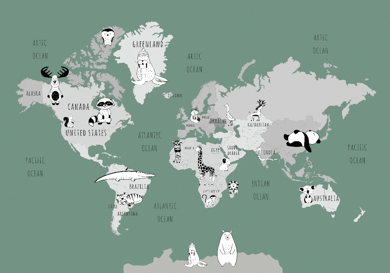 Fototapeta Mapa světa 400x280 flizelina 230 g