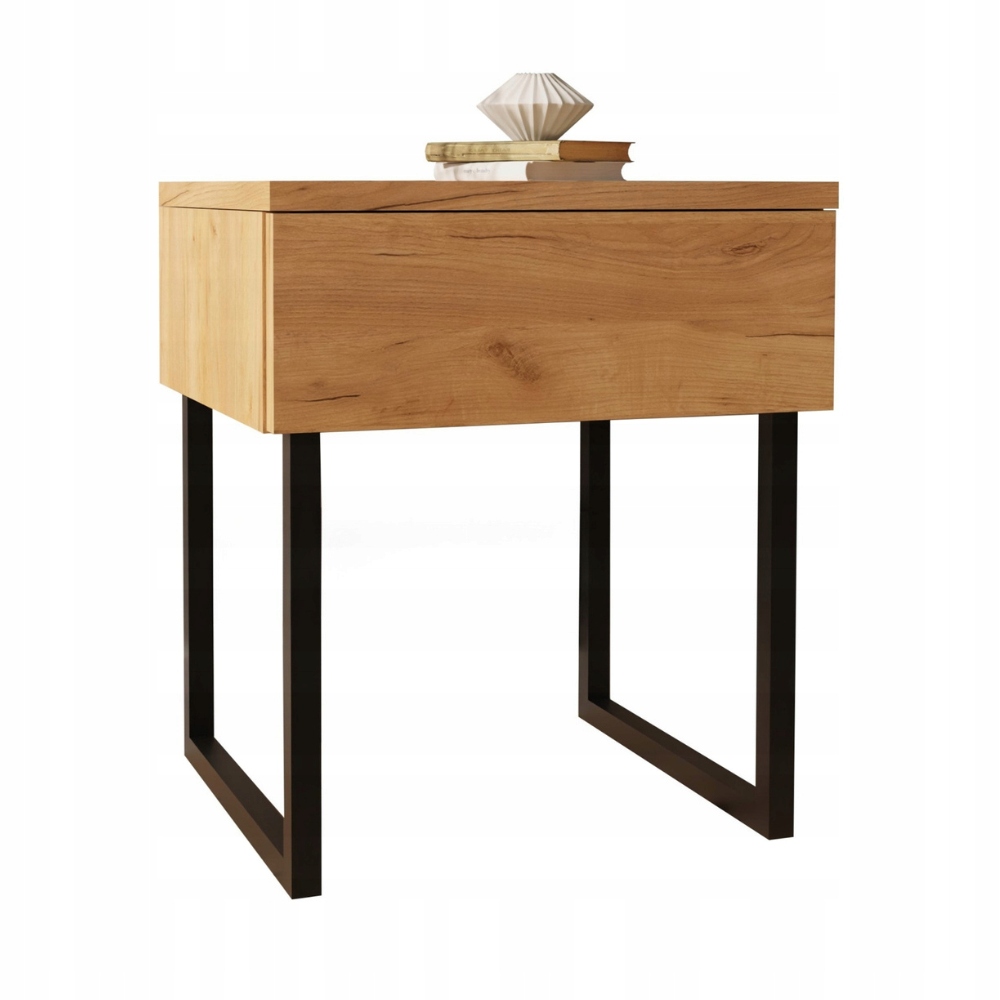 Noční stolek se spodním úchytem na nožkách, dub craft, šířka 40 cm