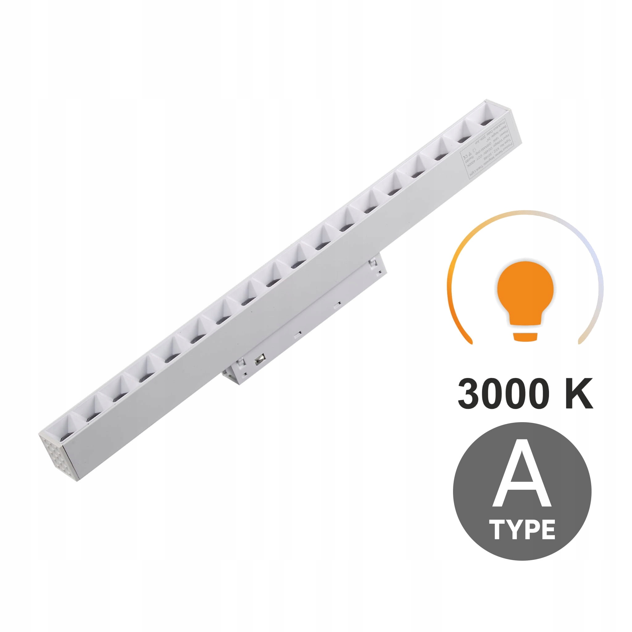 Lineární reflektor Bílý Grille 18W 3000K Teplý Typ A Smart Track 48VDC