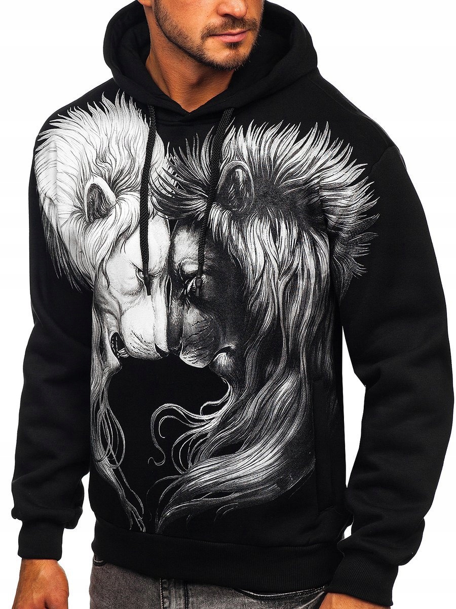 

Bluza Męska Z Kapturem Czarna 6198 Denley_xl