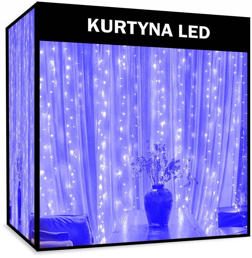 Závěs Rampouchy 100 Led Zásuvka IP44 Modrá