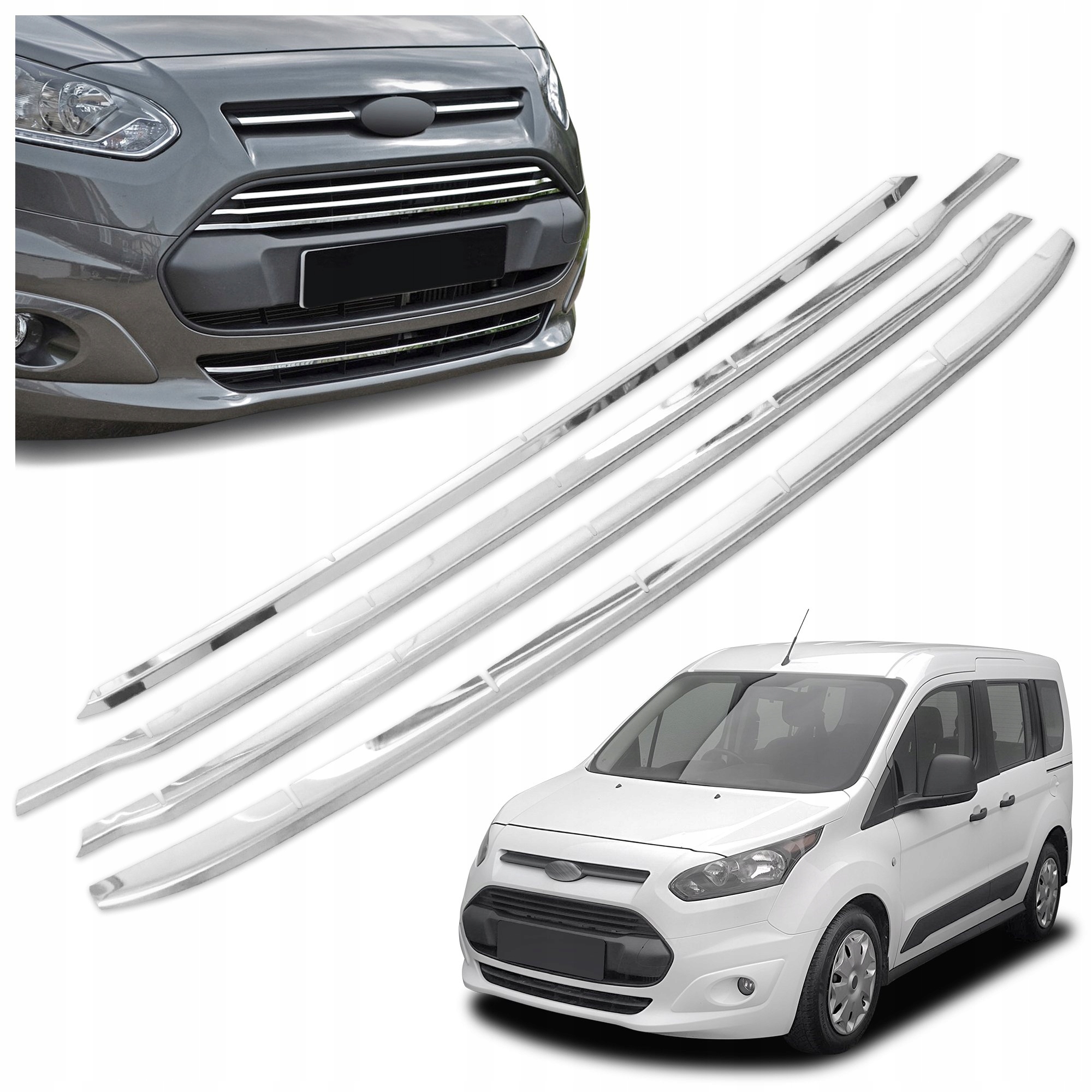 Lišty atrapy predného nárazníka pre Ford Tourneo Connect II 2013-2018
