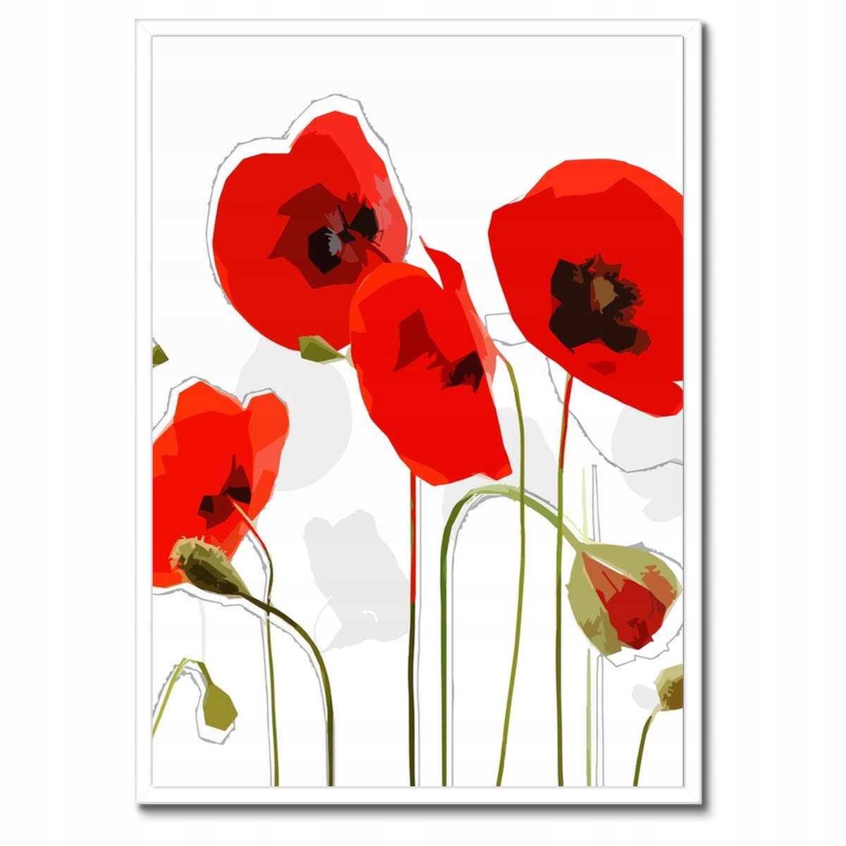Plakáty v rámu 50x70 Červené máky Květiny
