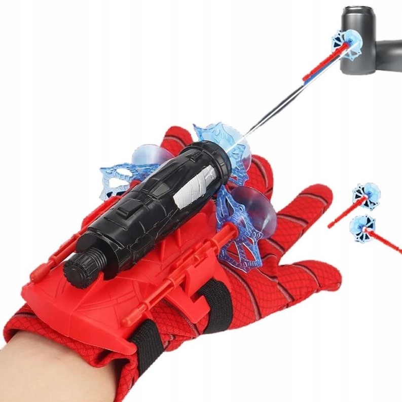 STRZELAJĄCA RĘKAWICA Z WYRZUTKAMI CZŁOWIEK PAJĄK SUPERBOHATER SPIDER NA BAL Rozmiar uniwersalny