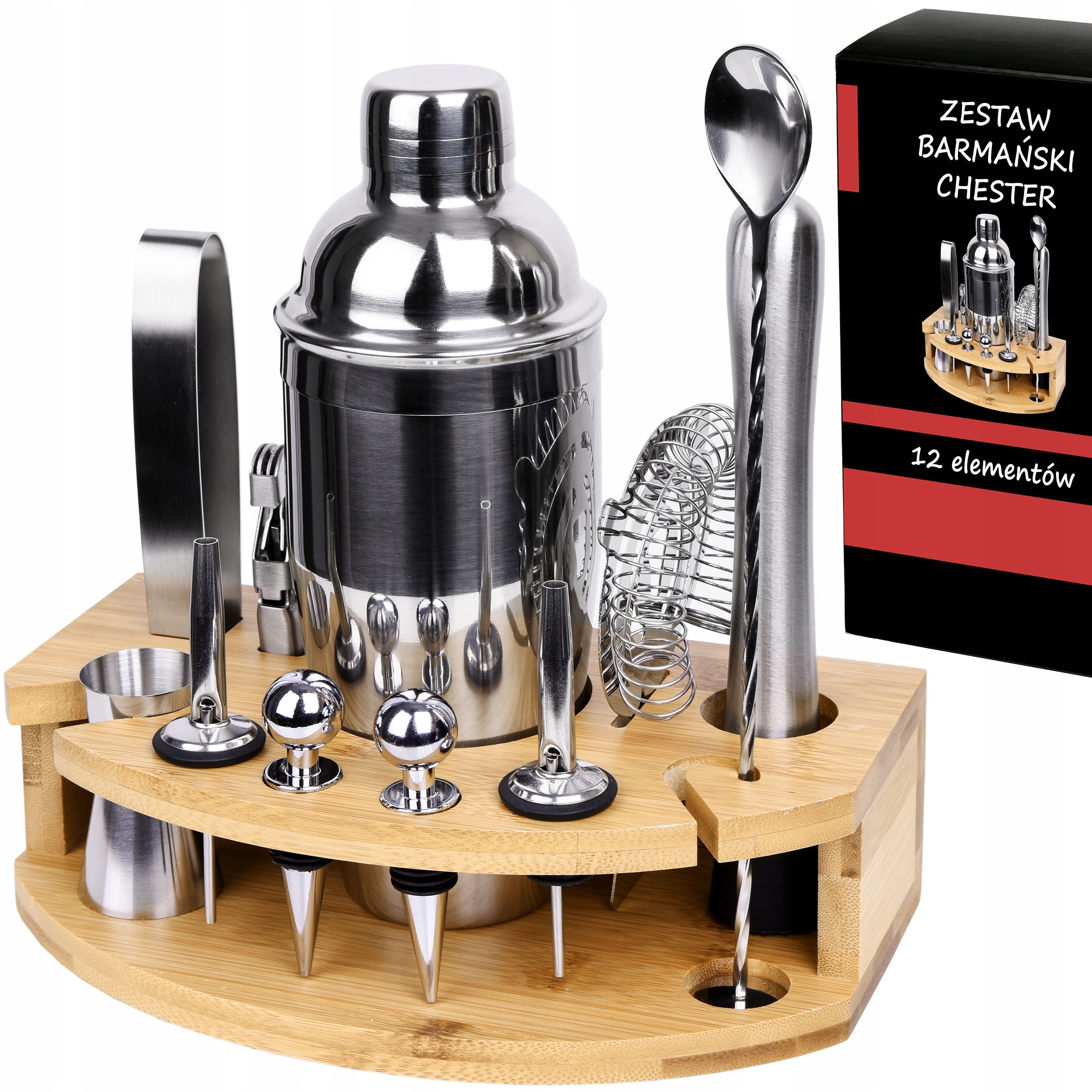 Barmanská Sada Na Nápoje Stojan Shaker Szejker Dárek Na Vánoce 12ks