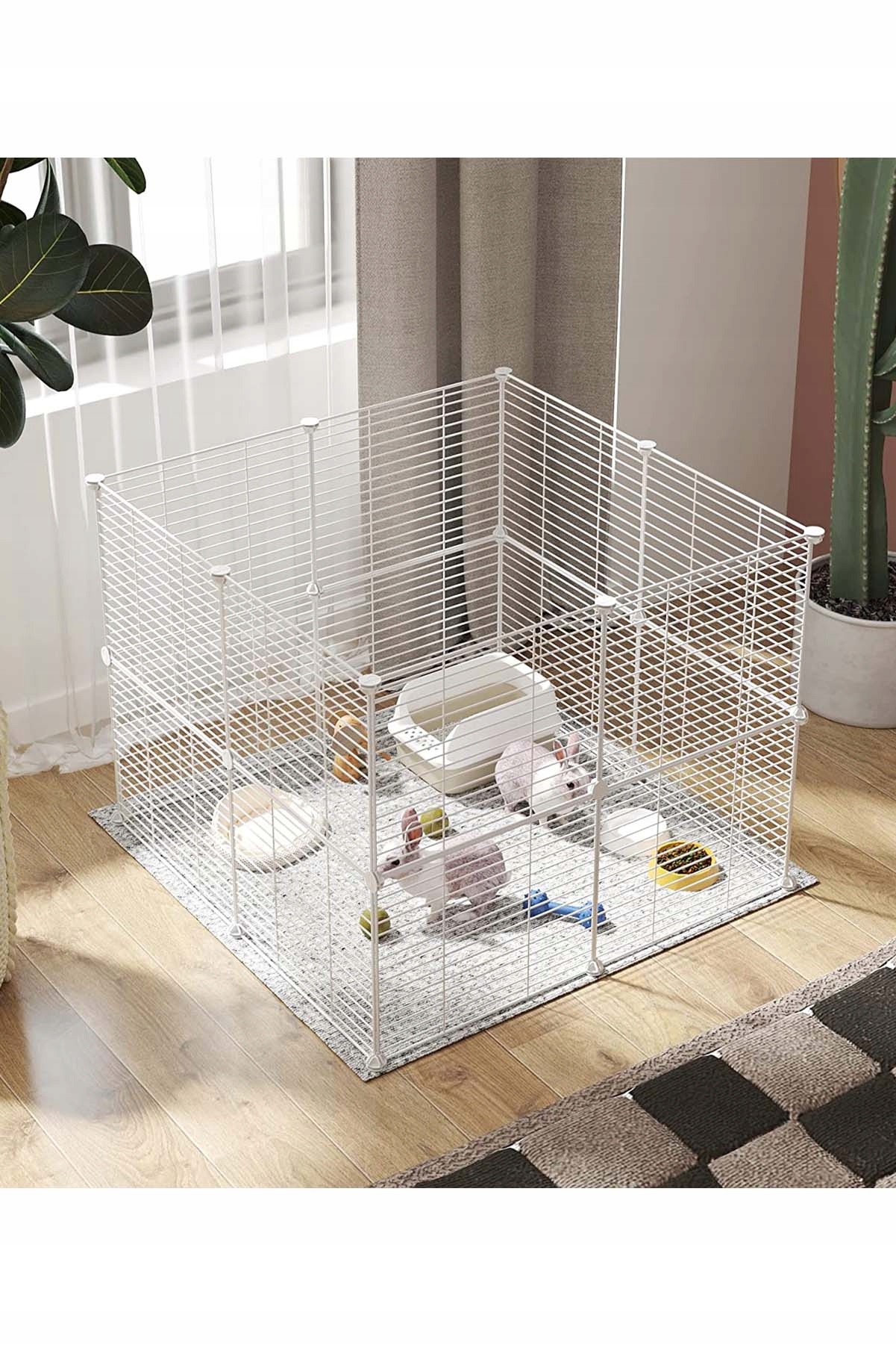 Levně Modulární klec Kotec Pro Psa Kočku Gryzoni Např. 1,9 m x 0,6 m Bílá