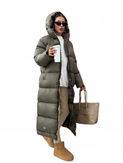Shein Zimní Péřová Bunda S Kapucí V Barvě Khaki M 1KD