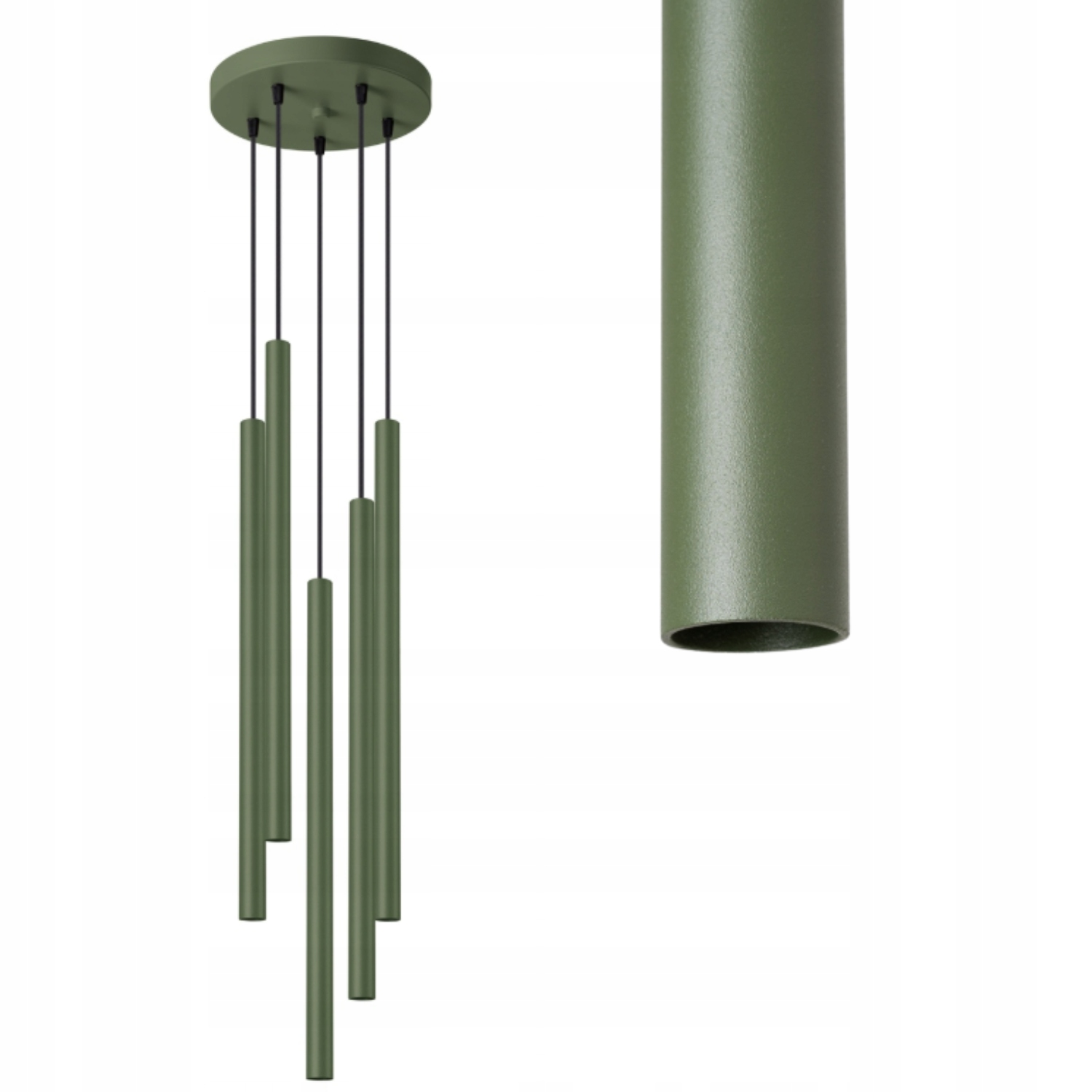 Závesná lampa Pastelo 5P zelená olivová moderná lampa