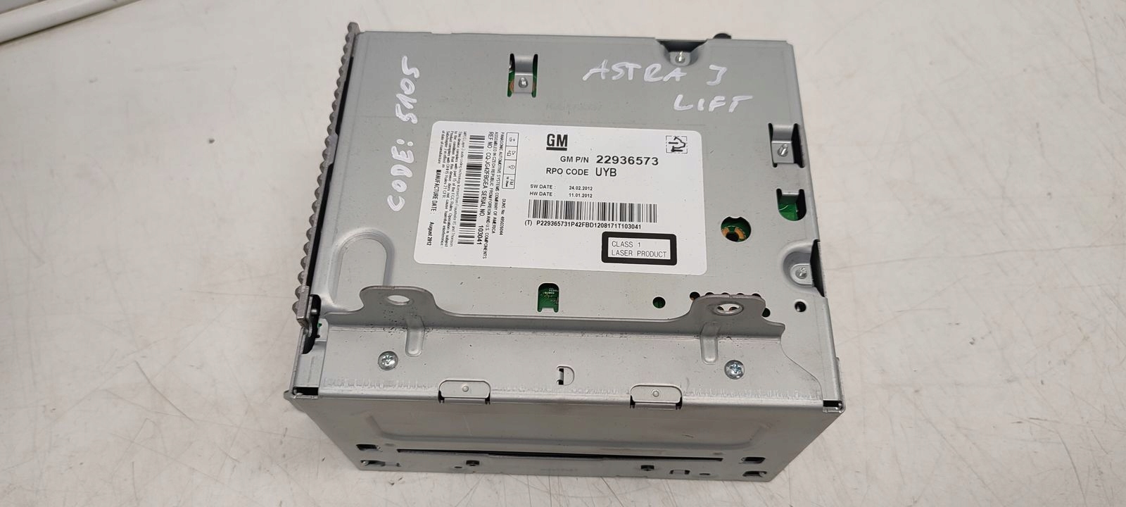 Radio kod panel Opel Astra J LIFT 1,6 HB