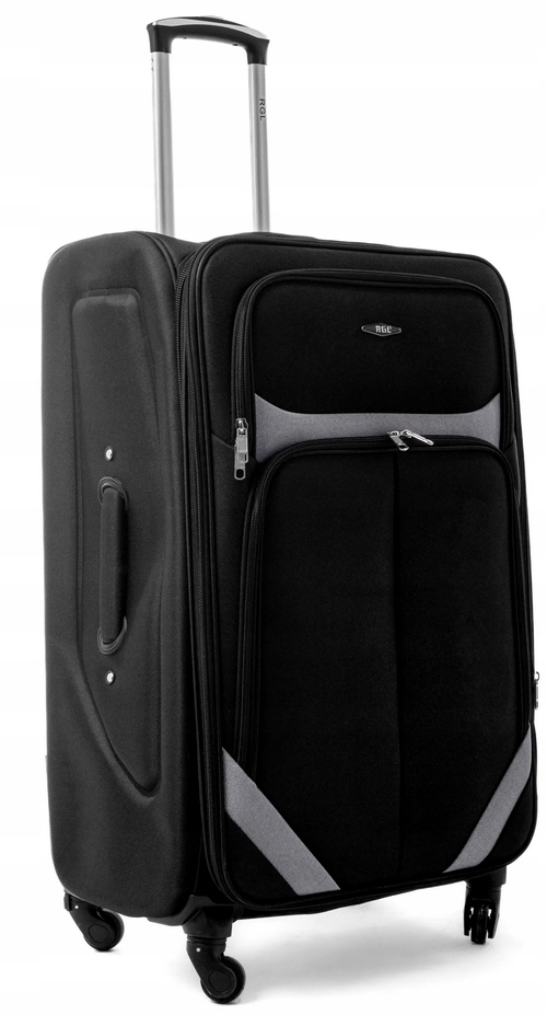 Walizka Duża Materiałowa Bagaż Na 4 Kółkach S-010 Rgl Czarno-szary