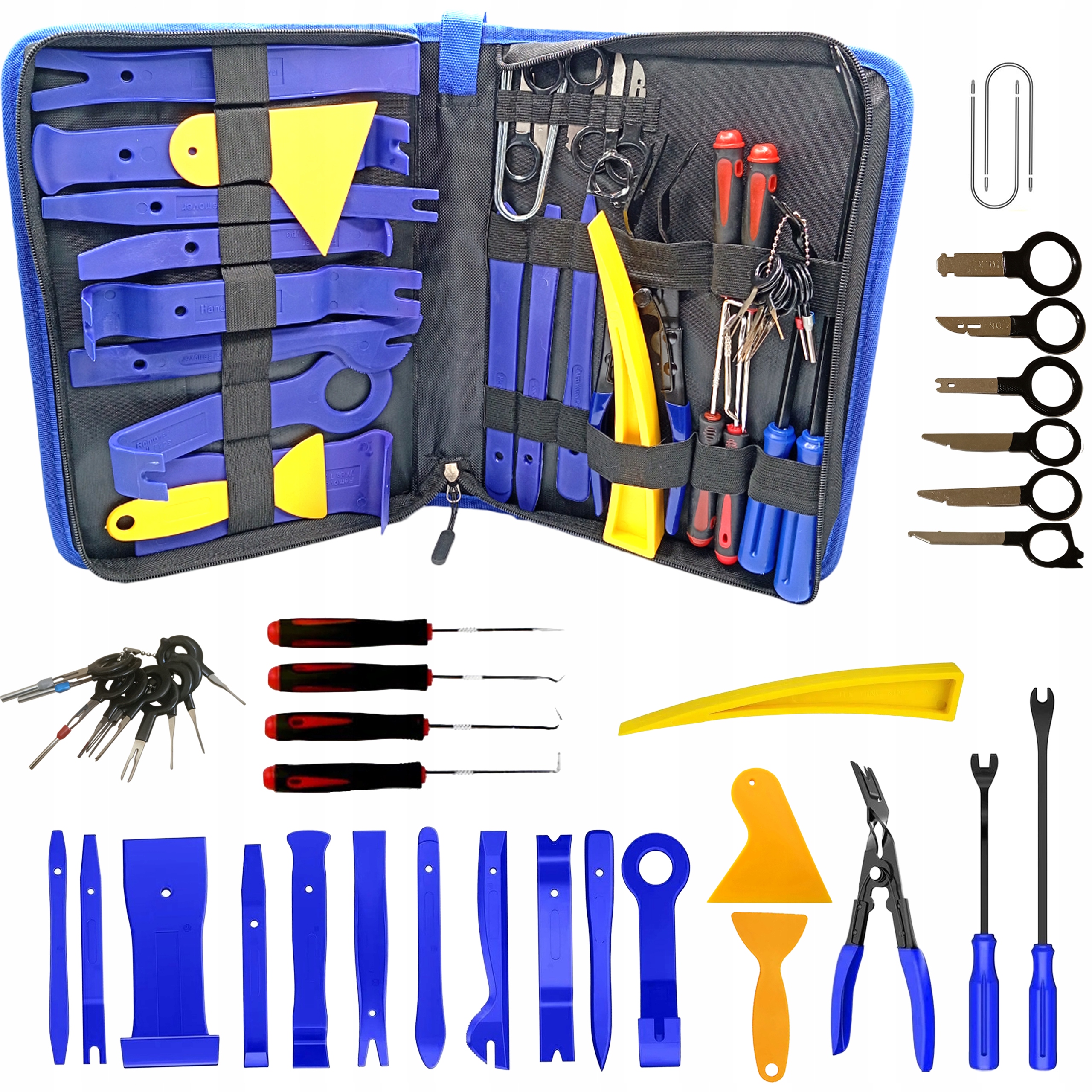 ZESTAW NARZĘDZI DO TAPICERKI KLUCZE ŁYŻKI ŚCIĄGACZE DEMONTAŻ BEZ PROBLEMU Marka Super PDR