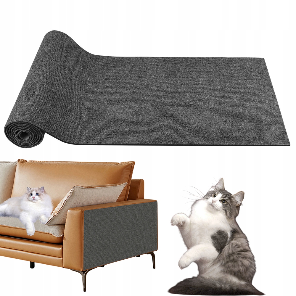 Levně Silná Samolepicí Škrabací Podložka Pro Kočky Na Gauč 100 X 40 CM Šedá