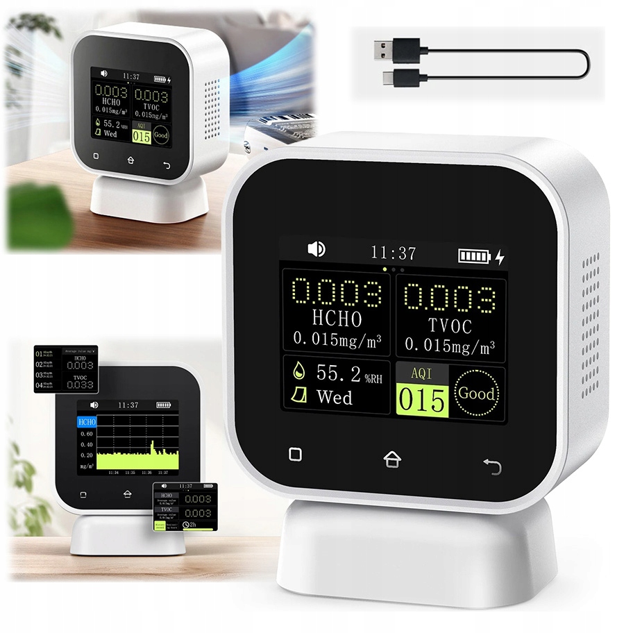 Merač kvality vzduchu formaldehyd Hcho Tvoc Fnirsi SFD-02 senzor