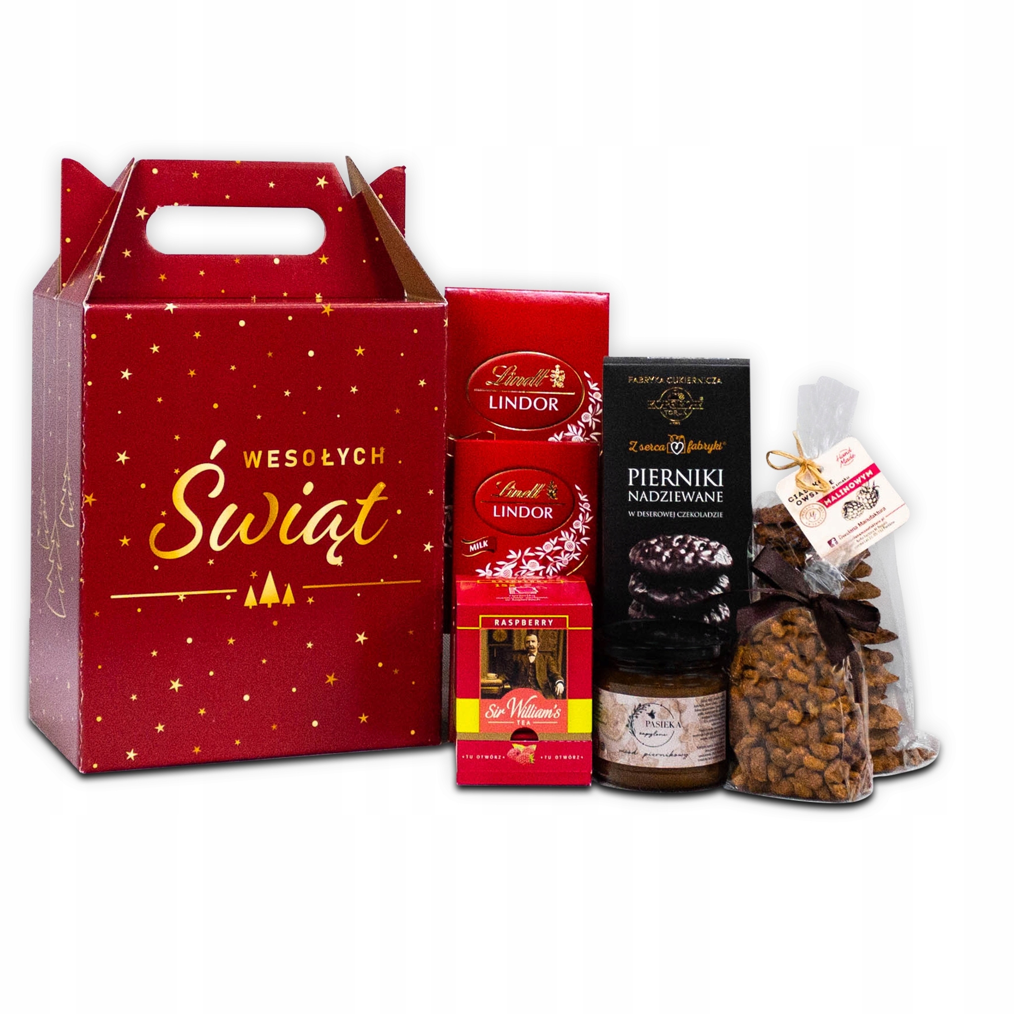 Levně Vánoční Dárkový Box s rukojetí Lindt, perníkový med, sušenky