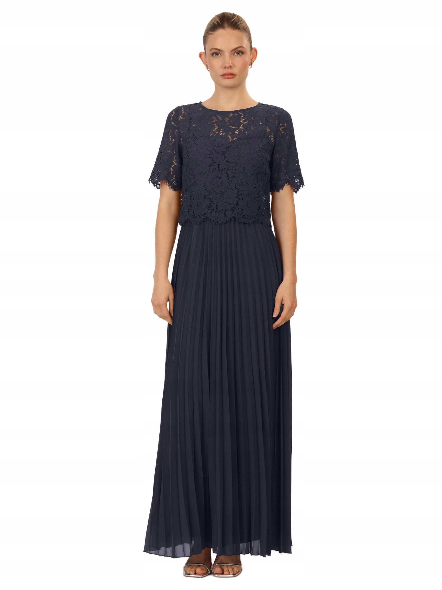 Apart Tmavě Modrá Šaty S Krajkovým Vrškem 46 Jpb