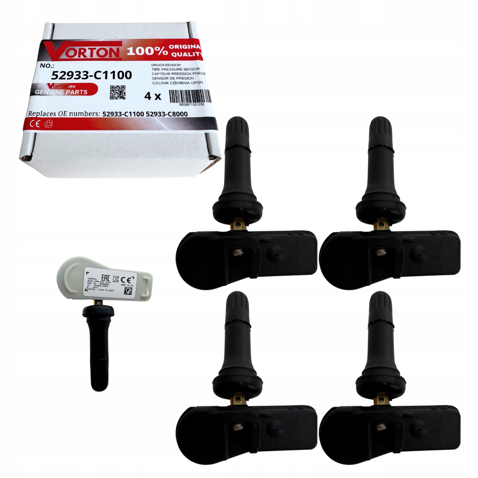 4X Senzor Tpms Snímač Tlaku V Pneumatikách Hyundai Bayon Tucson
