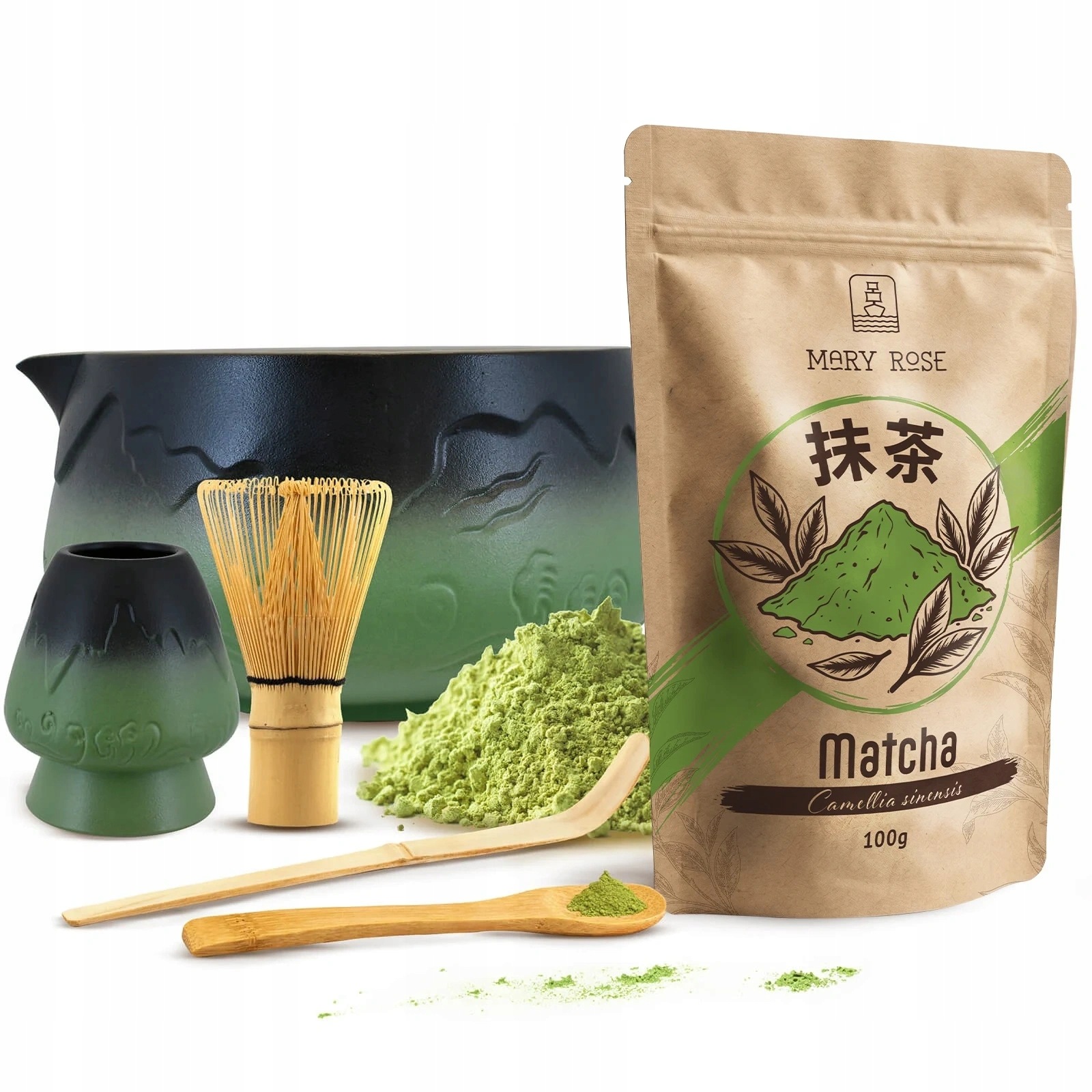 Mountain sada na vaření Matchy Denní Matcha 100g Příslušenství Bambus