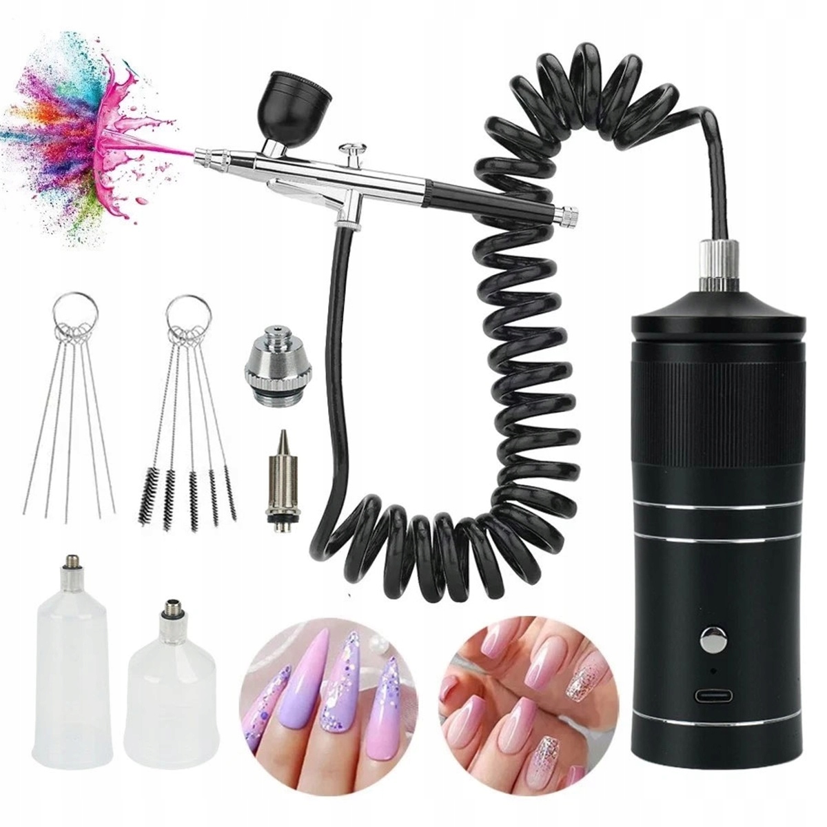 Akumulátorový Airbrush 0.3 MM Usb S Regulací Tlaku Pro Zdobení Dortů