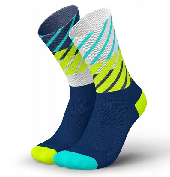 Incylence Skarpetki biegowe Running diagonals navy/canary Rozmiar 35-38