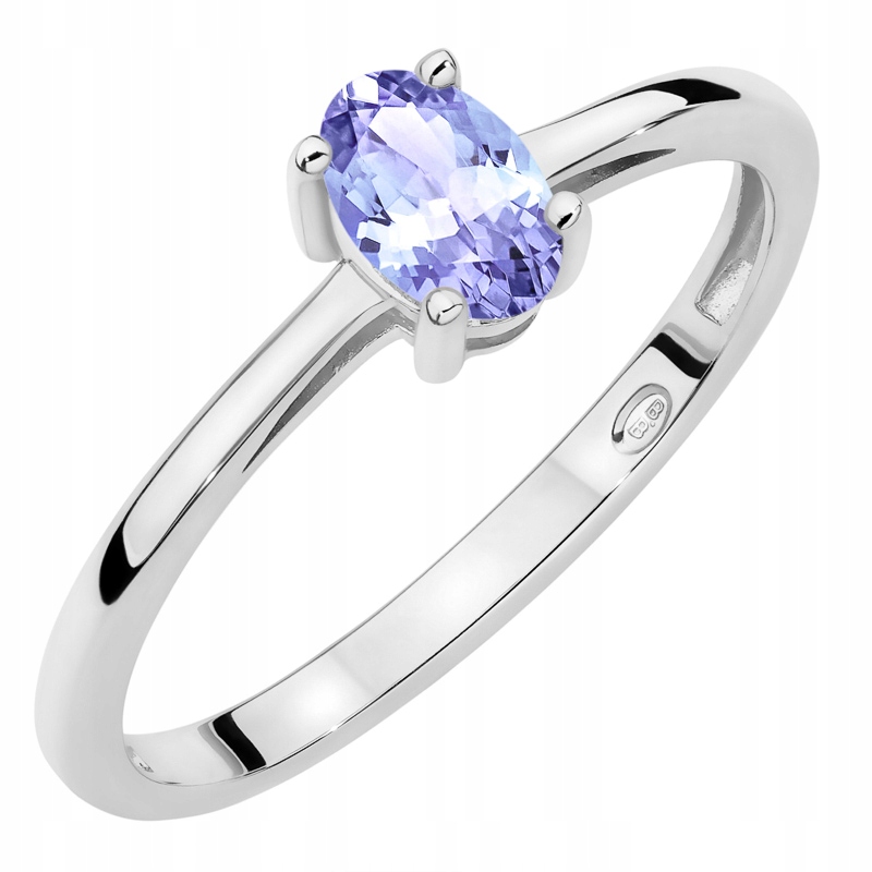 Zlatý Prstýnek ryzosti 585 s oválným tanzanitem 0.40 ct 14k