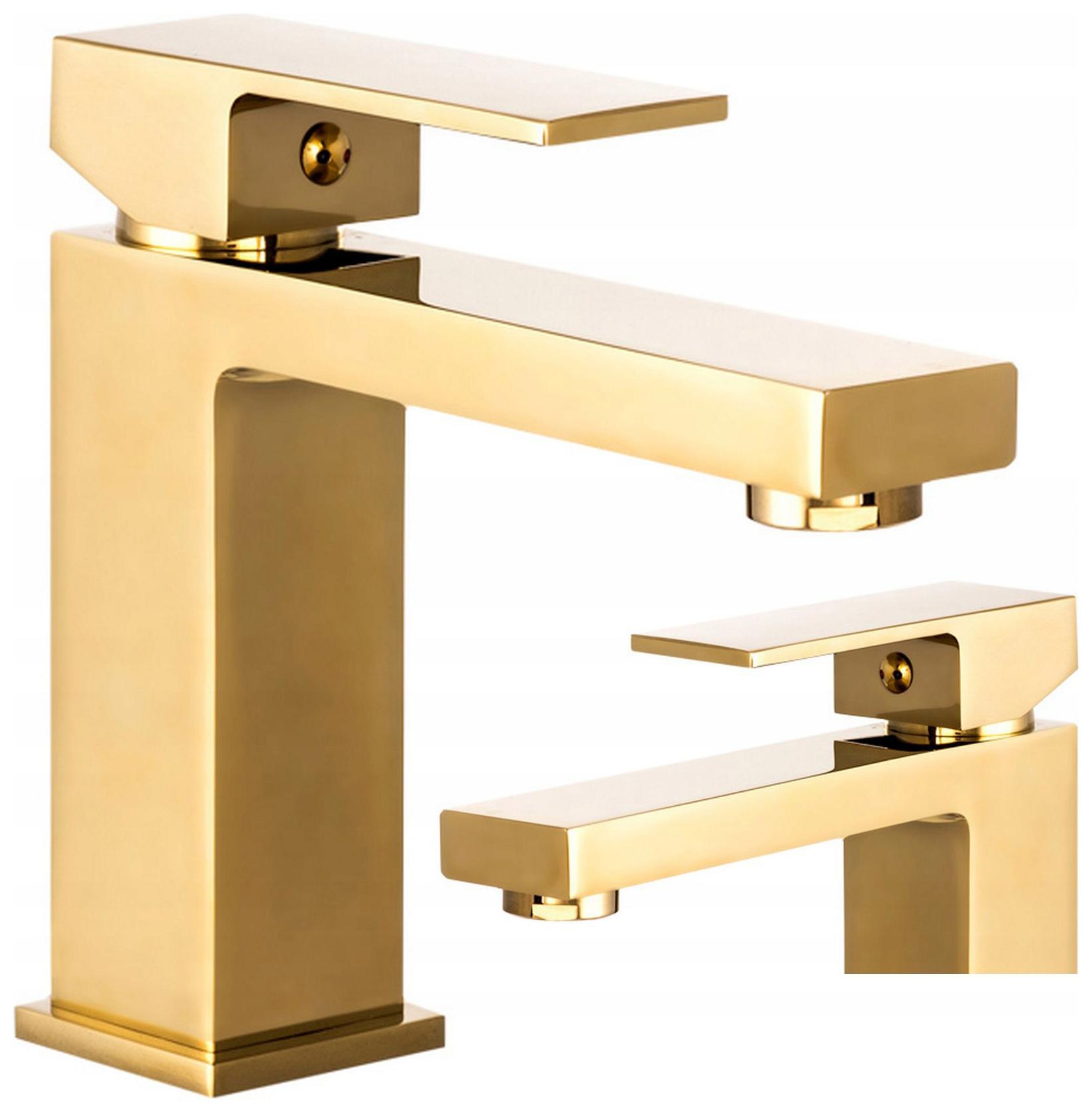 Umyvadlová Baterie Nízká Na Desku Zlatá Ister