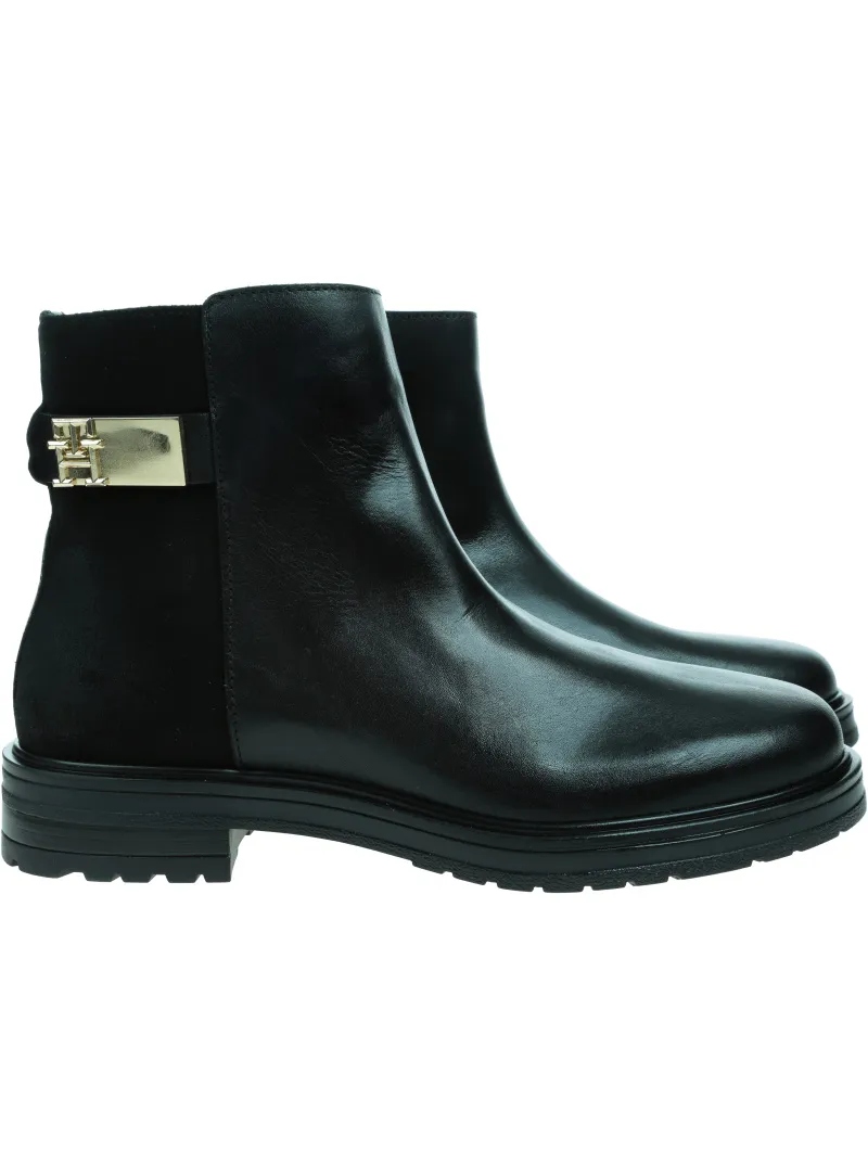 Kotníkové Boty Tommy Hilfiger Th Logo Leather Mix Chelsea FW0FW08336 Bds 36