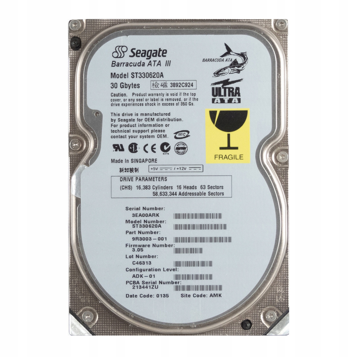Seagate Barracuda Ata III 30GB 7.2K 2MB Ata 3.5'' ST330620A