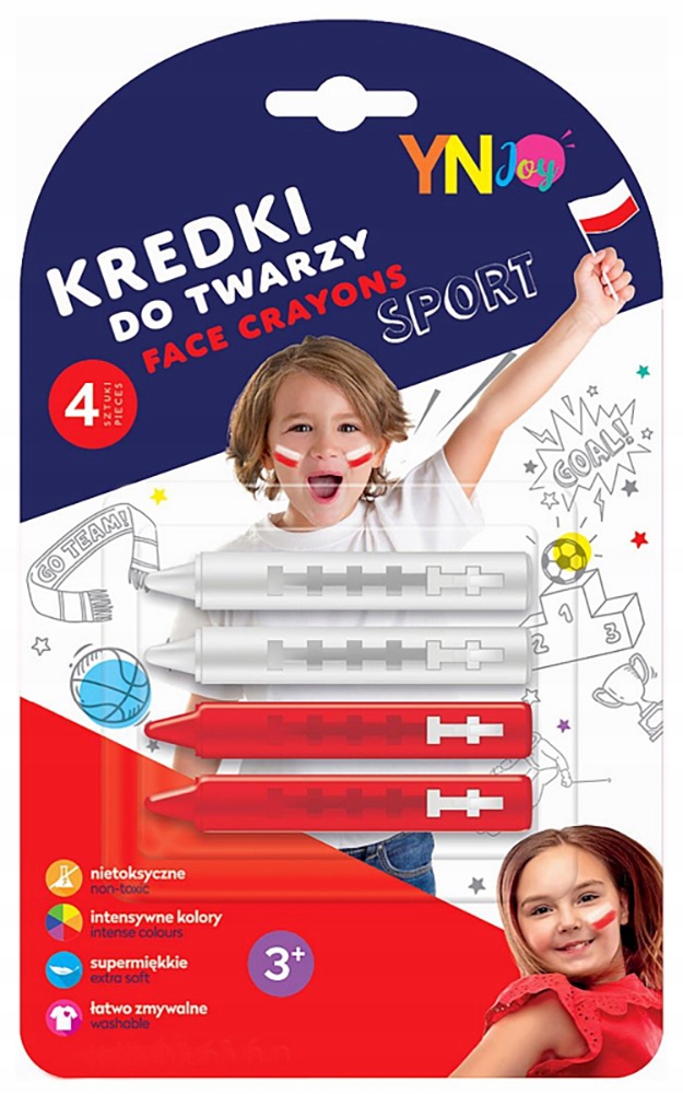 

Kredki Twarzy Biało-czerwone Sport