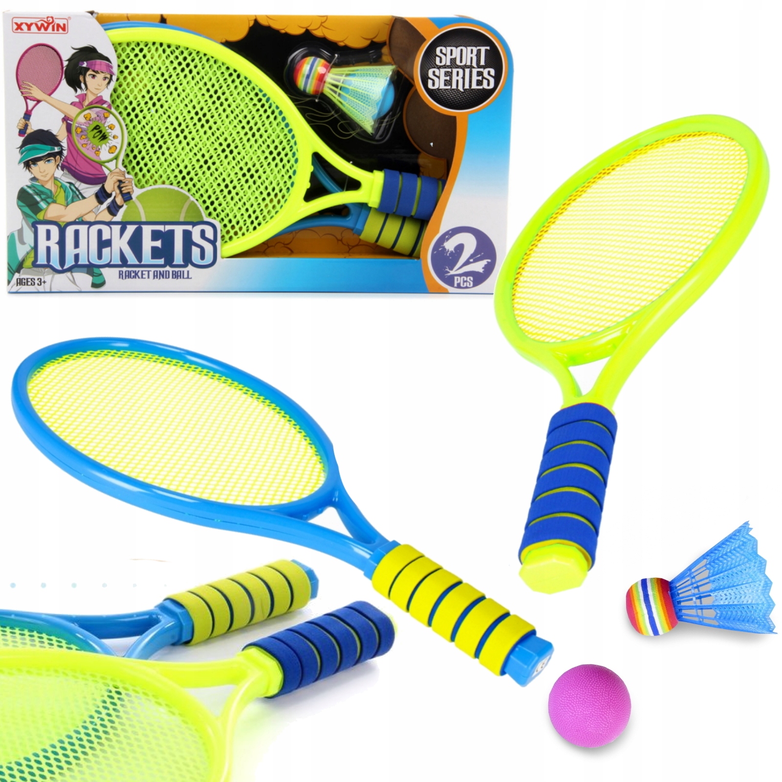 RAKIETKI DO TENISA + LOTKA I PIŁKA BADMINTON PLAŻOWY