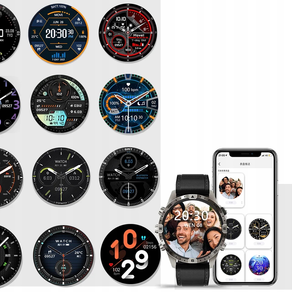 ZEGAREK SMARTWATCH MĘSKI SŁUCHAWKA BLUETOOTH PŁATNOSC OFFLINE SPORT TRYB Model inny