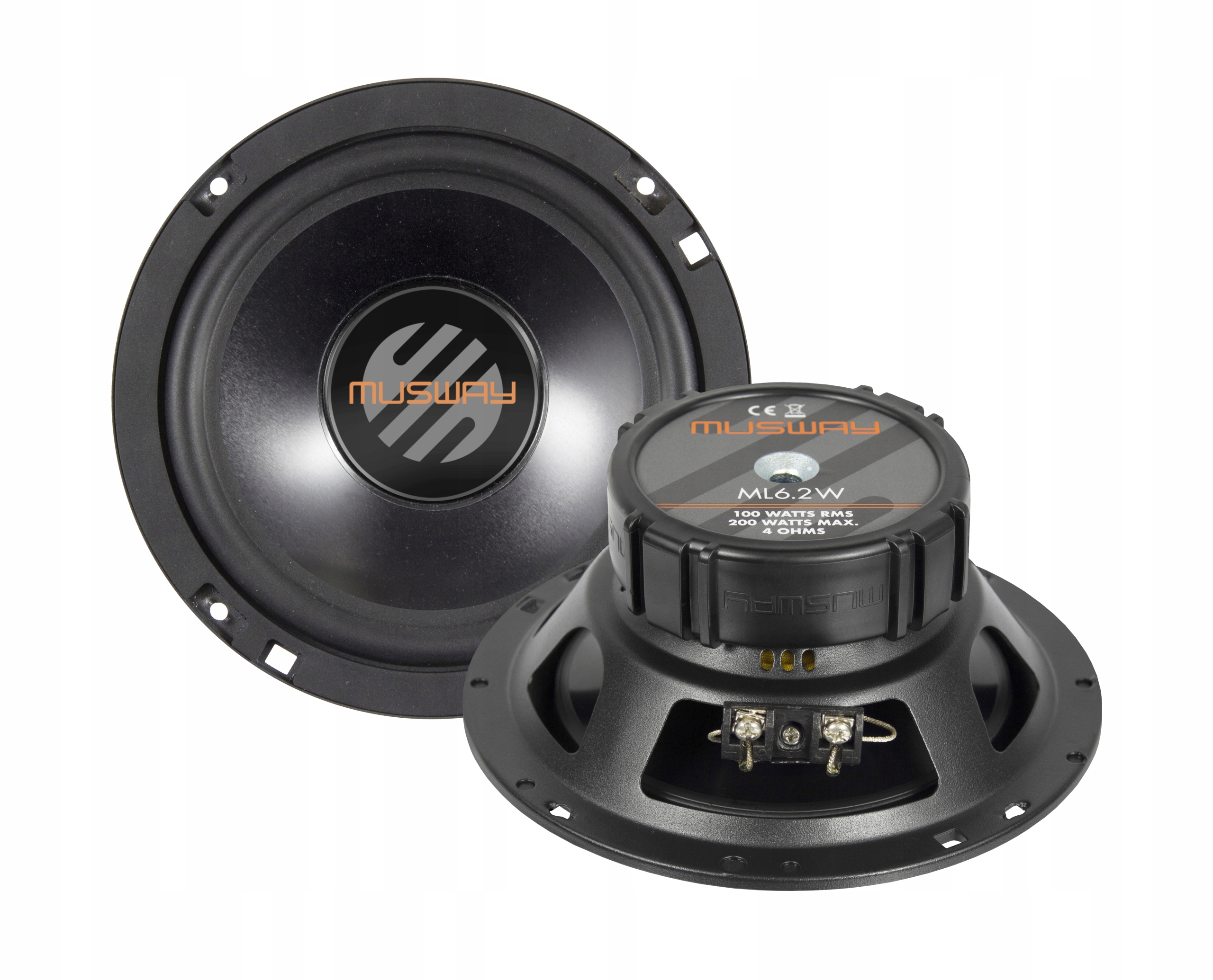 Głośniki samochodowe Musway ML6.2W kickbass 165 mm, moc RMS 100 Wat