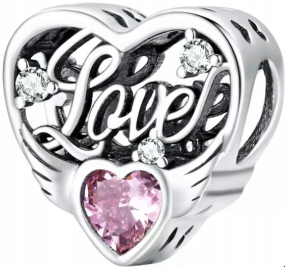 

Charms Srebrny Serce 925 Zawieszka Koralik Beads