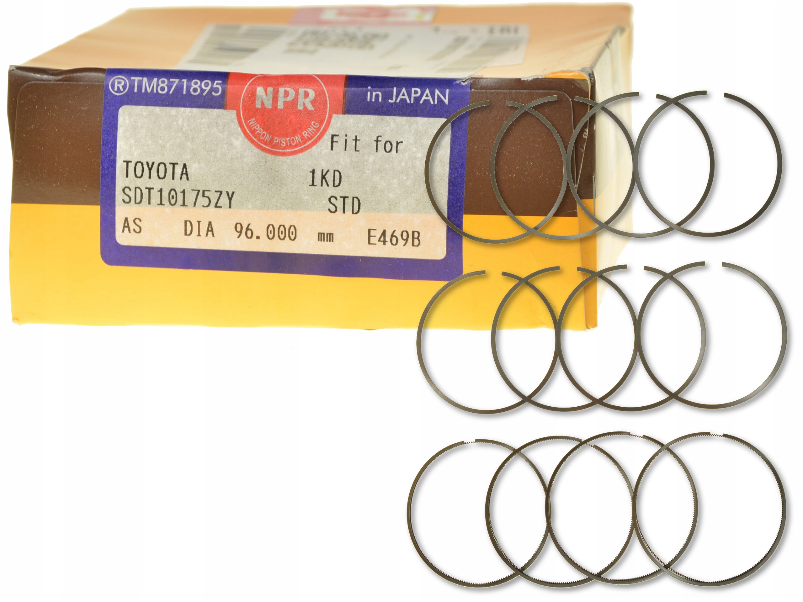 Pístní Kroužky Komplet SDT10175ZYSTD Npr Toyota 3.0 D-4D 1KD-FTV Std