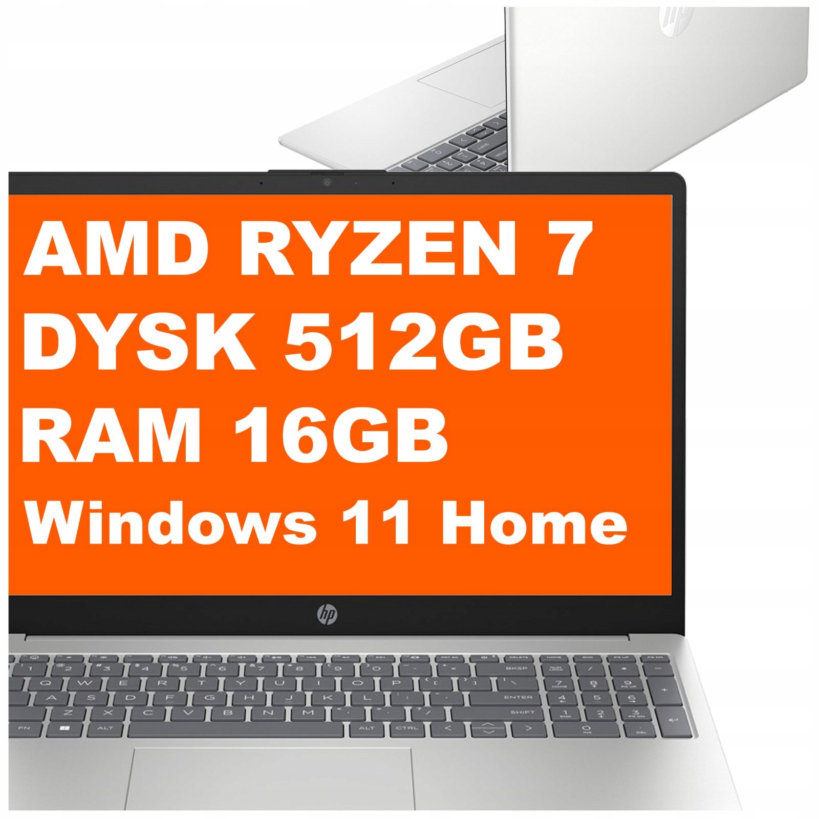 Notebook Hp 15-fc Ryzen 7 16GB 512GB Amd Radeon FullHD Win 11 Stříbrný