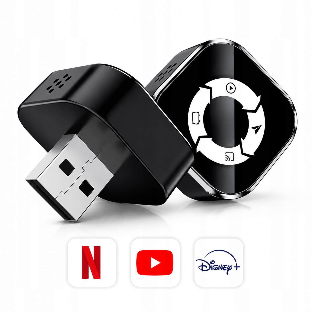 Bezdrátový adaptér CarPlay Android Auto 4v1 Netflix YouTube video Ai&jl