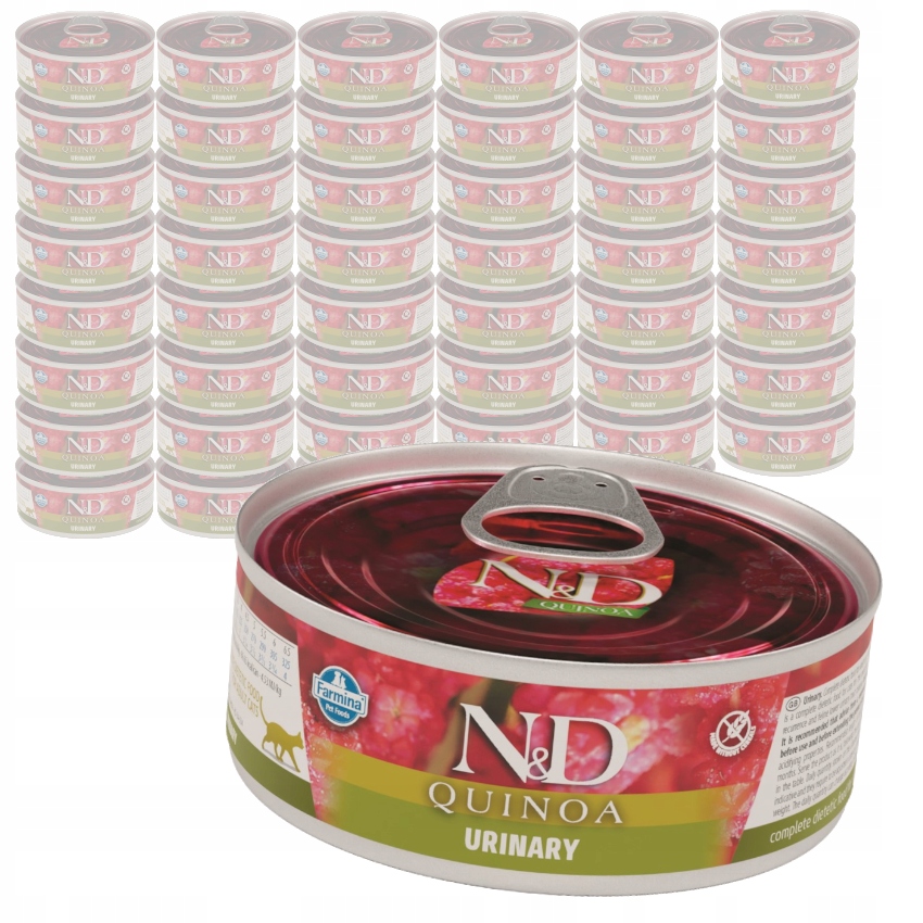 Farmina N&amp;d Cat Quinoa Urinary 48x80g Mokré Krmivo Pro Kočky s kachnou
