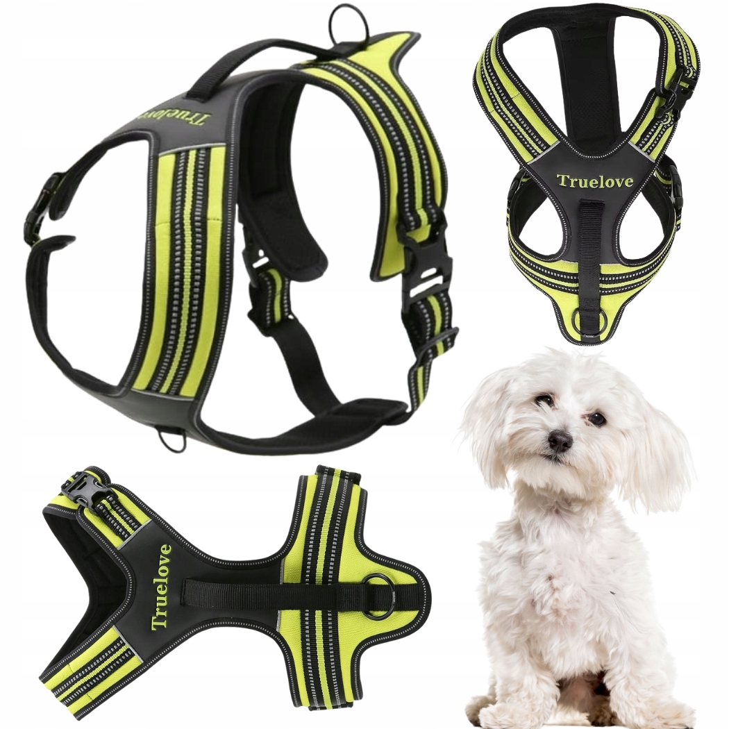 Levně Postroj Pro Psa Easy Walk Pevný S Rukojetí Truelove Security Žlutý Xs