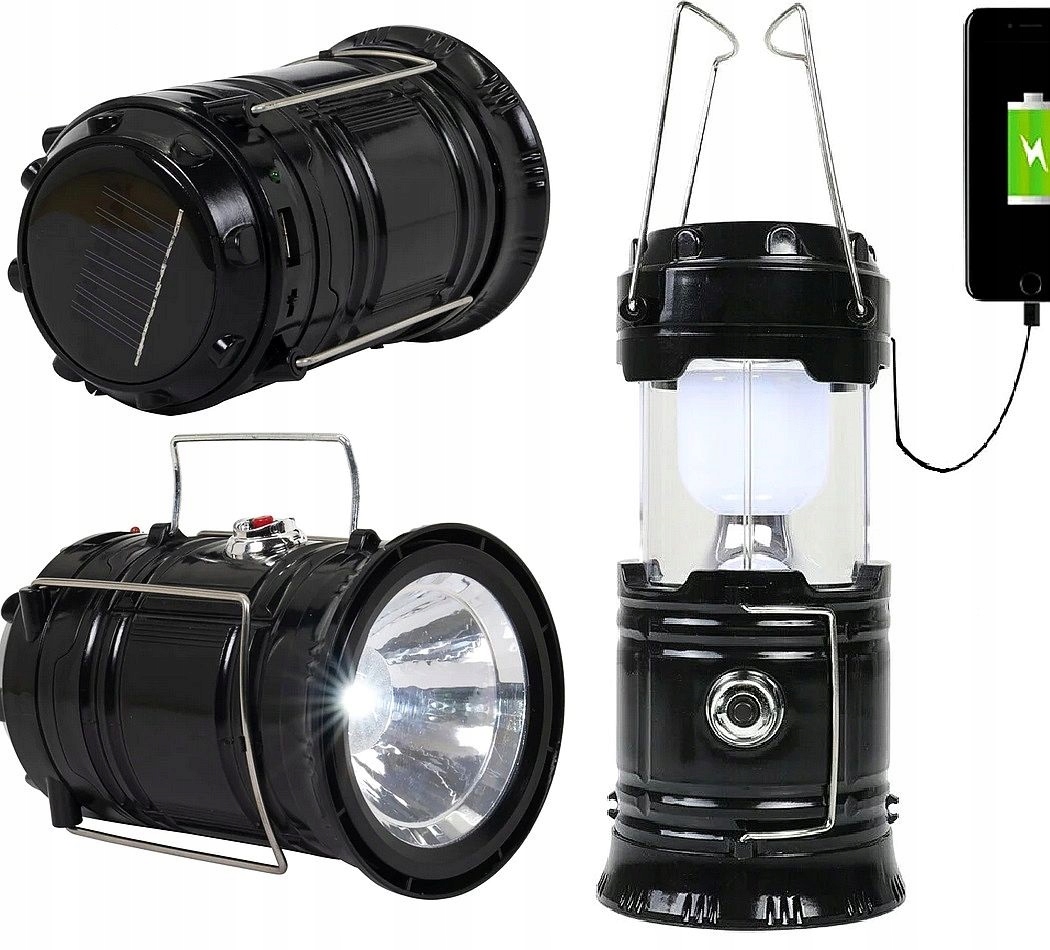 

Latarka Led Duża Lampa Solarna Kemping Powerbank