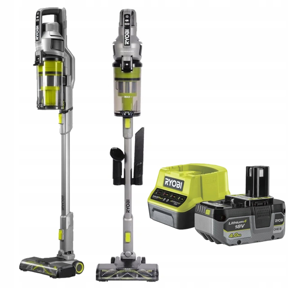 Ryobi Tyčový Vysavač 90 Aw 18V One+ Aku 4Ah nabíjení RSVS18BL-1C40G