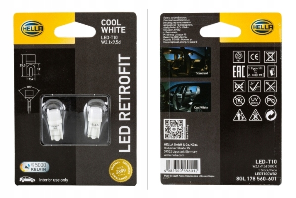 

Żarówka Ledretrofit Hella 8GL178560601 W5W W5W W2.