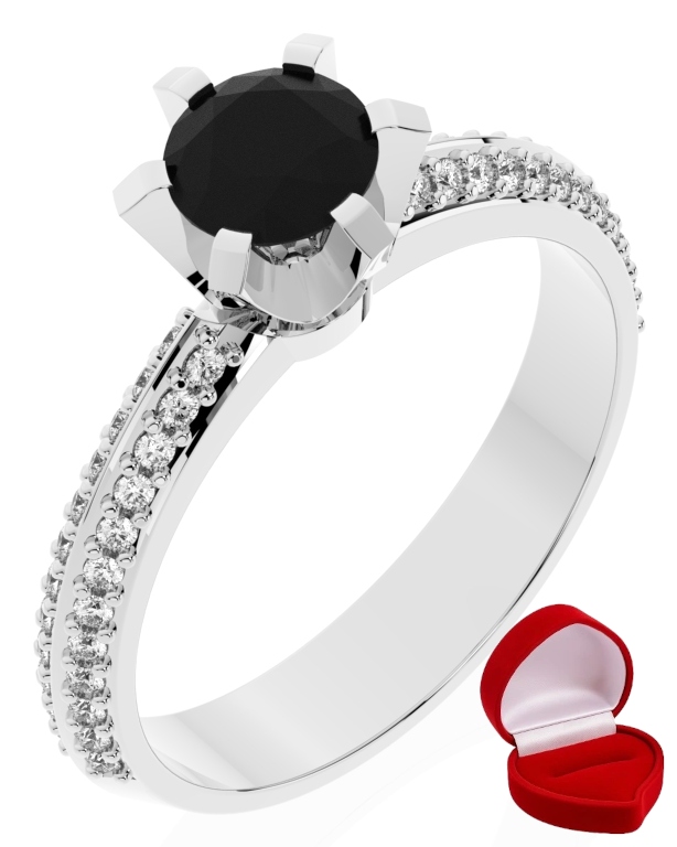 Zlatý Prstýnek 585 14k Brylant Č. 0,50 ct Bílé Zlato R10