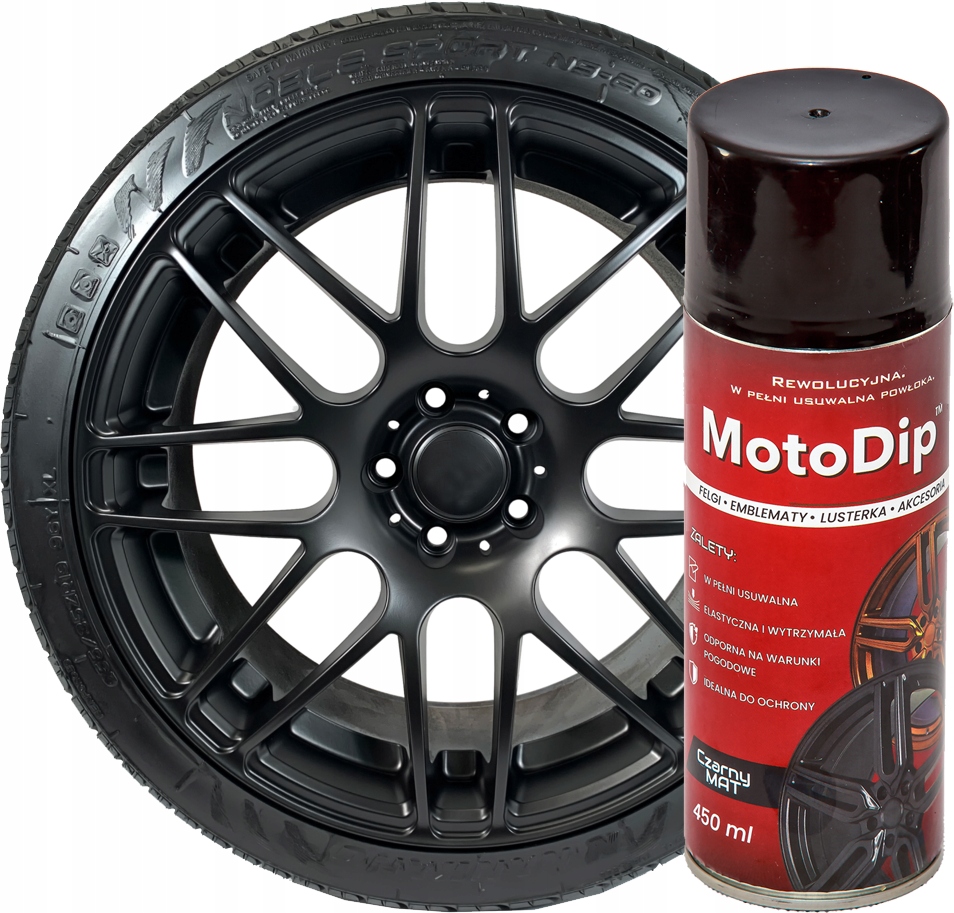 Moto Dip Czarny Mat płynna folia plasti guma usuwalny lakier 450ml/250g