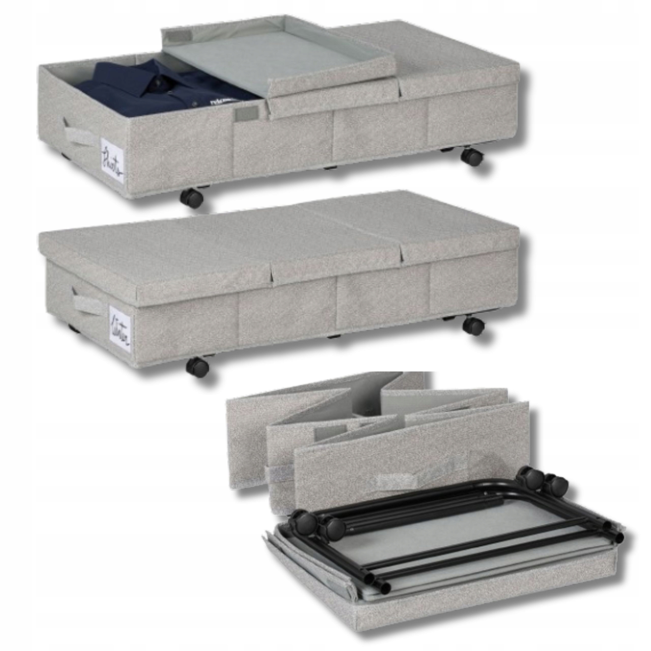 Sada dvou skládacích výsuvných komod pod postel Podlogová skříňka Komoda