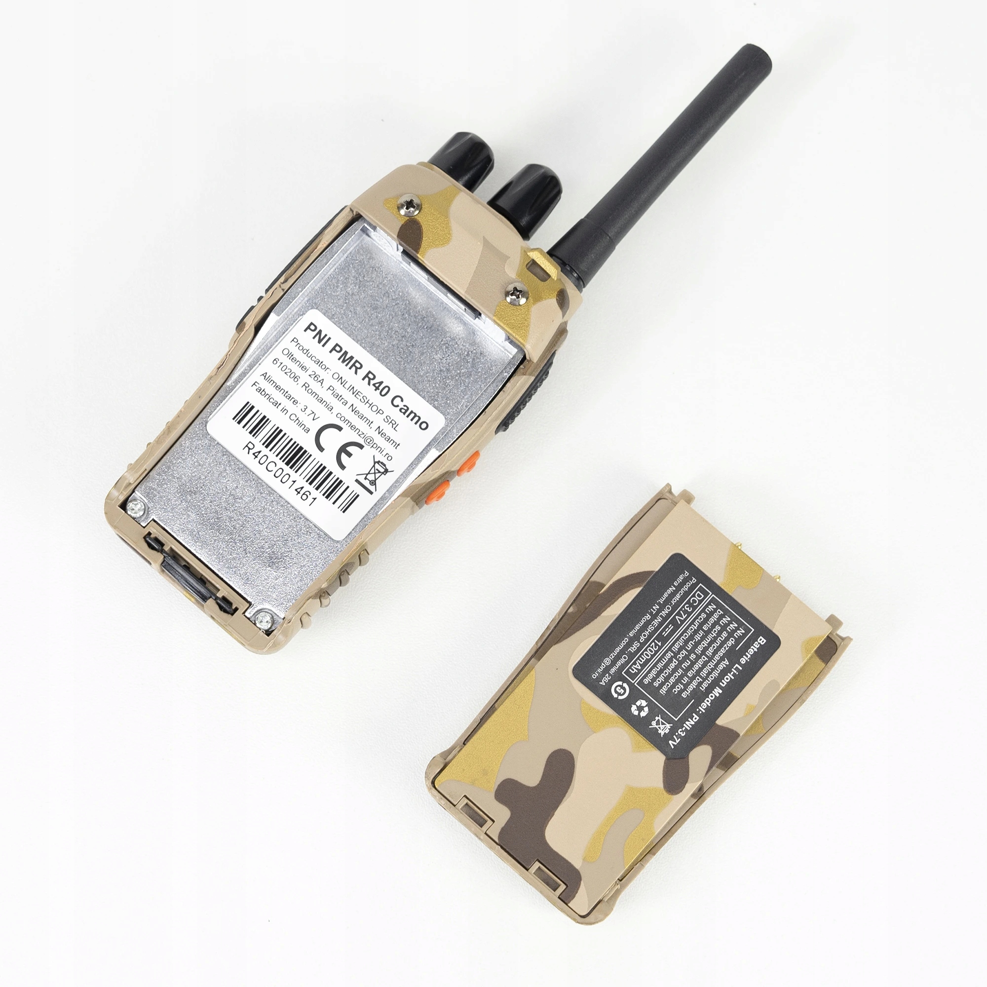 Balenie 8 prenosných rozhlasových staníc Pni Pmr R40 Camo 0,5W, 16 Pmr, Li-