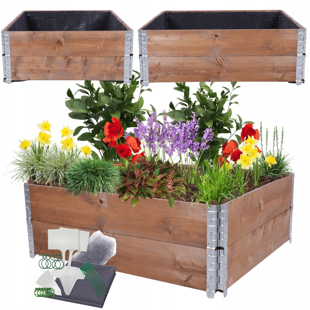 Zeleninový Záhon z dreva 40x120x100 impregnácia Fólia Kubelky