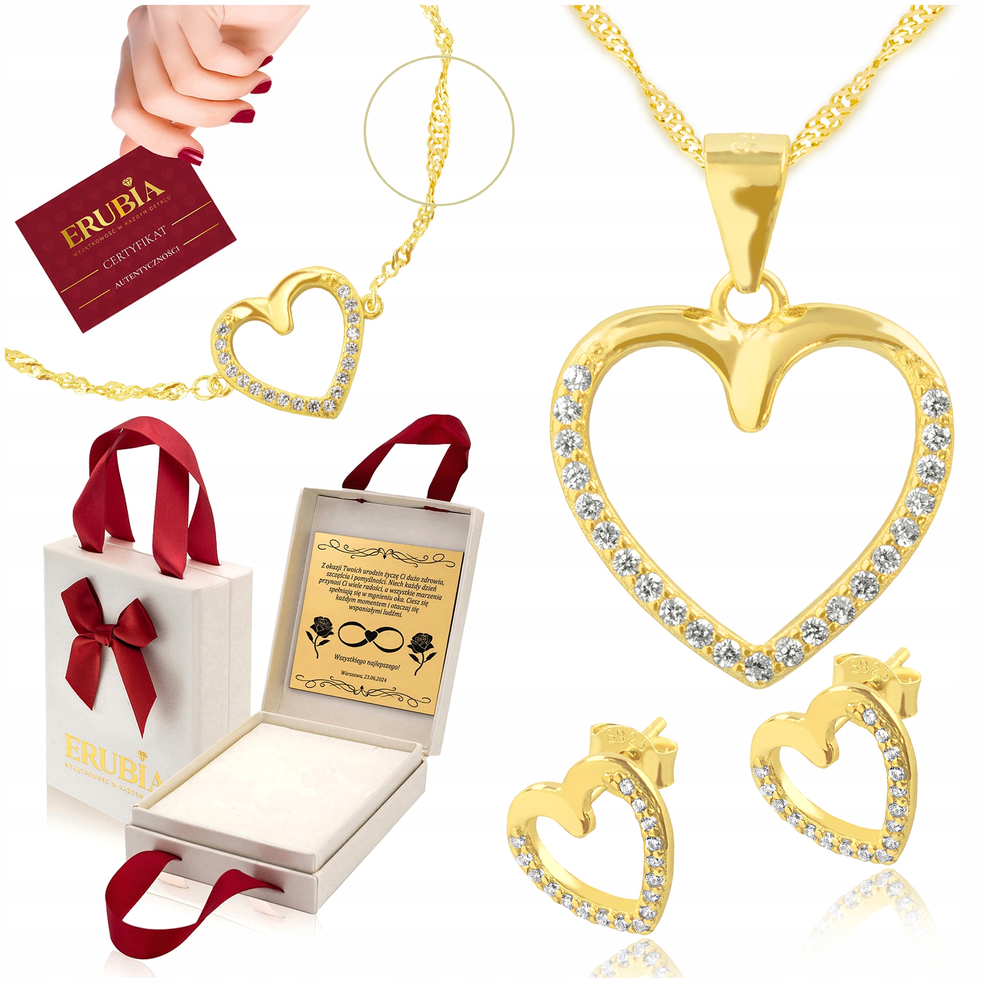 Stříbrná Sada Šperků 925 Pro Ni Celebritu, Gravírování Gravírování